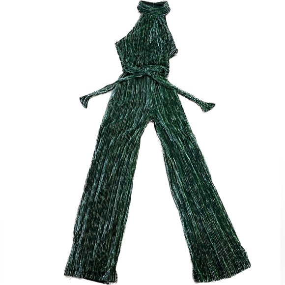 premier amor Pants - Premier Amour Halter Shimmer Green Jumpsuit size 6